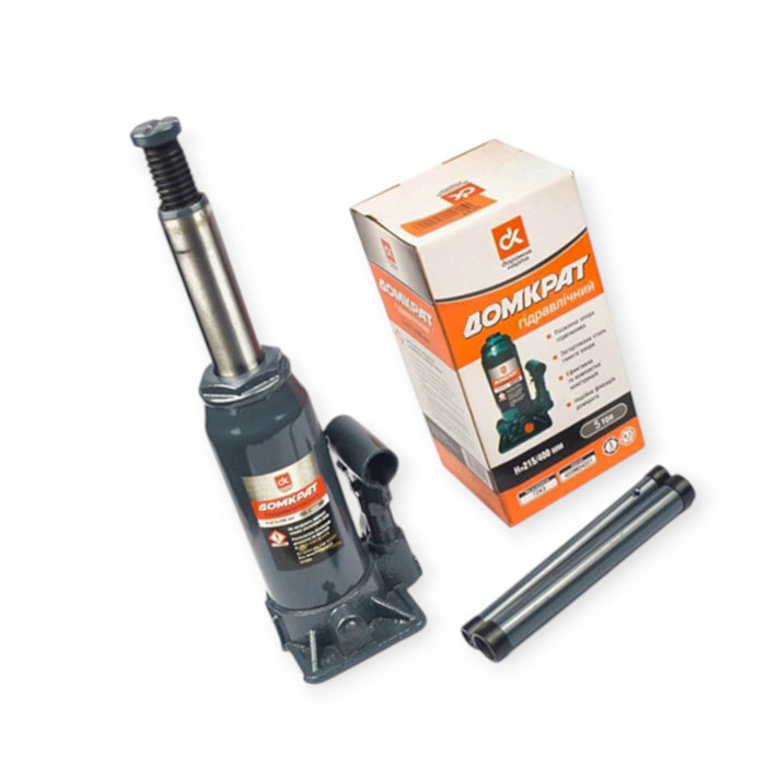 Домкрат гідравлічний 5 т, 215-400 мм (коробка) сірий Мукачево - фото 1