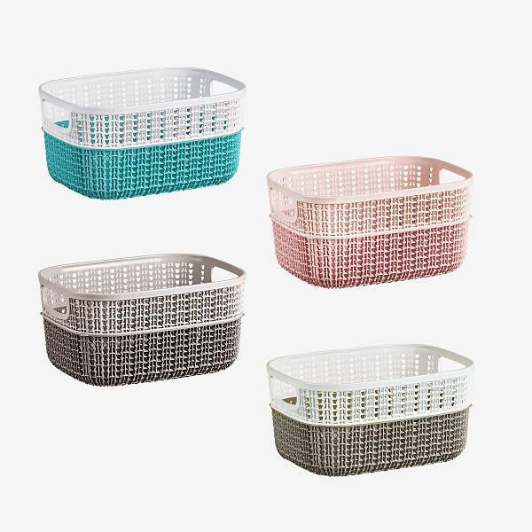 Кошик ажурний з ручками двокольоровий SP165 (в асортименті) Харків - фото 1