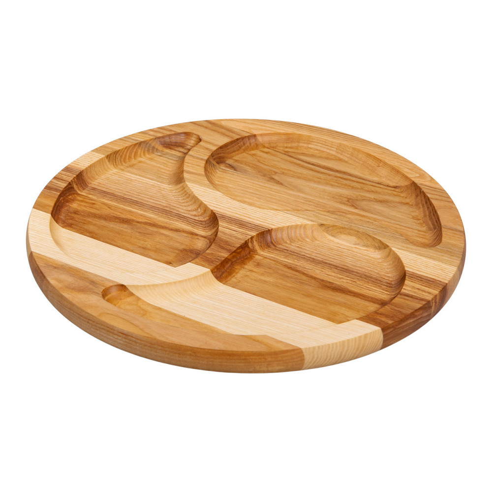 Менажниця дерев'яна 25 см кругла на 3 секції,ясен T10W250 Київ - фото 2