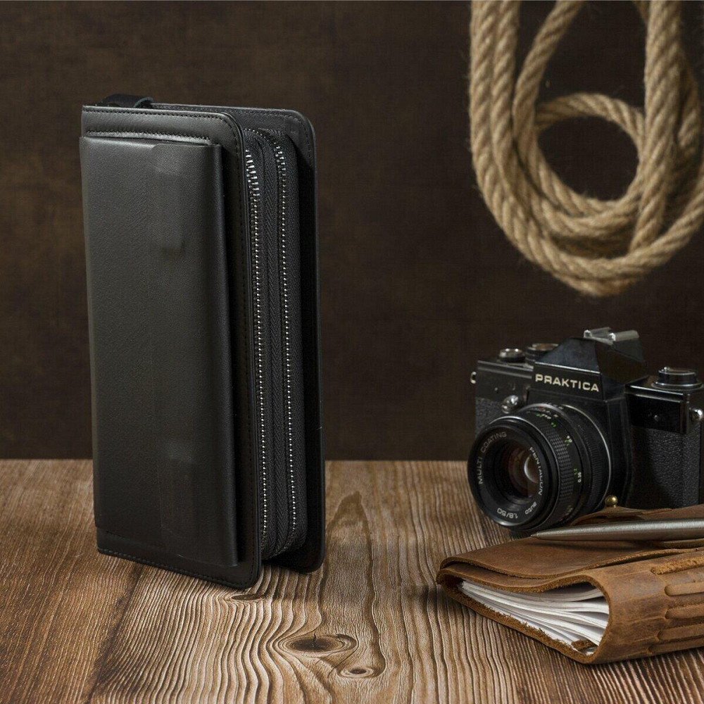 Клатч чоловіча з натуральної шкіри Vintage 14833 Чорний Київ - фото 5