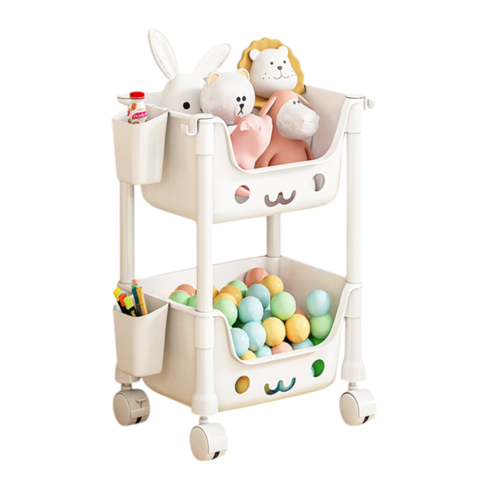 Білий стелаж для іграшок на колесах, органайзер для дитячої кімнати, 43×30.3×22 см Кам'янець-Подільський - фото 7