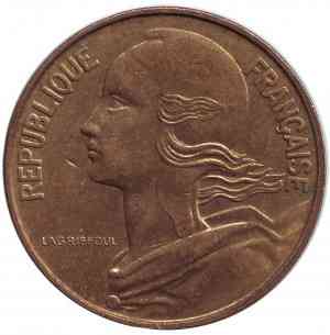 Монета 50 сантимів. 1962 рік, Франція. (3 складки на комірі). Полтава