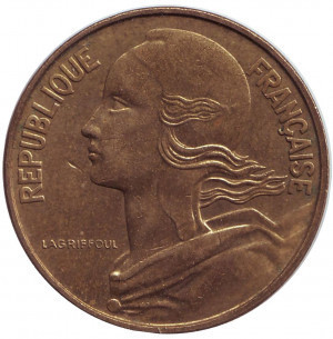 Монета 50 сантимів. 1962 рік, Франція. (3 складки на комірі). Полтава - фото 1