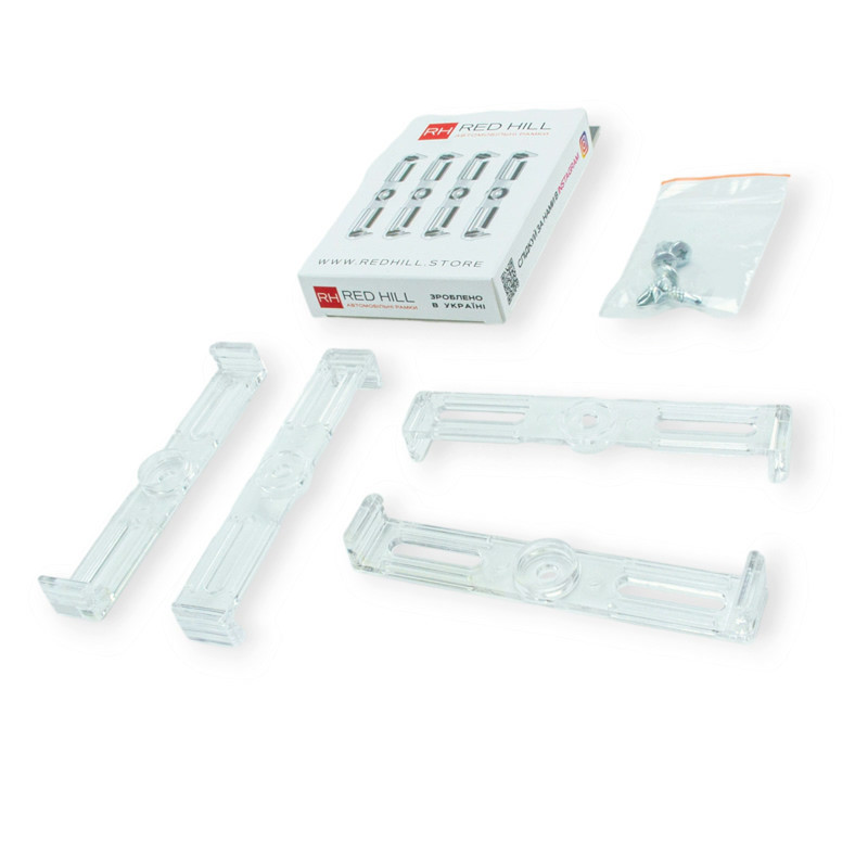 Рамка под номер, безрамочная (4 крепления под 2 номера) red hill прозрачная Мукачево - изображение 4