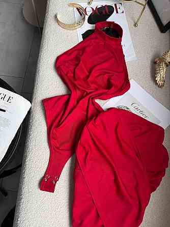 Женский стильный привлекательный костюм двойка боди + юбка микродайвинг Красный, 42/44 Одесса