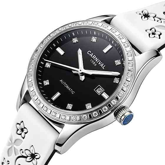 Годинник жіночий механічний Carnival Luiza Black Flower (2 ремінці) Київ
