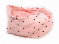 Бандана летняя муслин розовая в горошек Киев - изображение 1