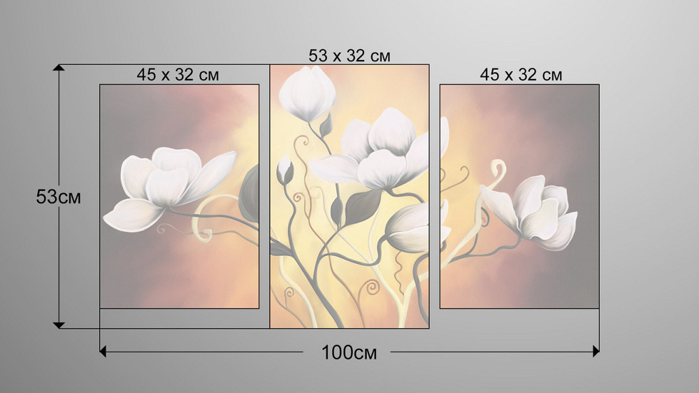 Модульна картина Квіти Абстракція Art-234_3 Київ - фото 3