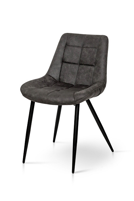 Стілець Крокус чорний / мікрофібра сірий кварц Київ - фото 1