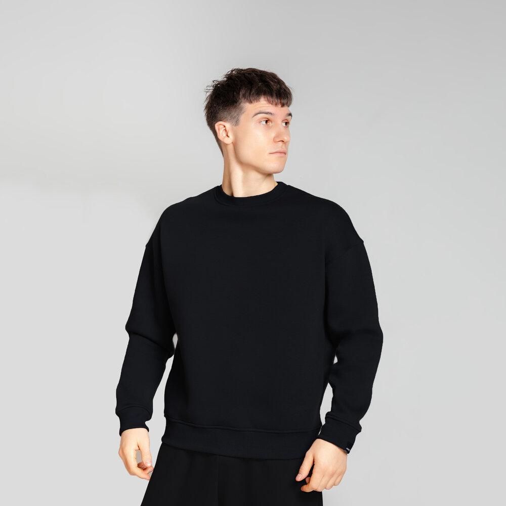 Свитшот Slavni оверсайз мужской черный, Свитшот Slavni Ample тринитка начес черный Киев - изображение 1