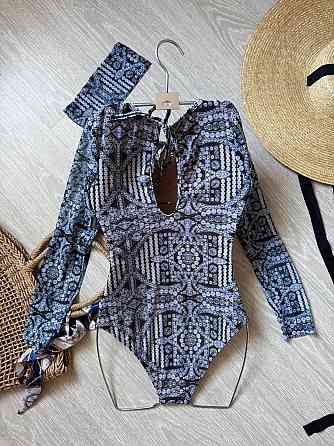 Закритий жіночий купальник із захистом від сонця Синій, M Харків