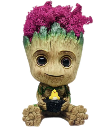 Горщик Грут Groot G9 Малюк з птенцем + стабілізований мох (Рожевий) Вінниця