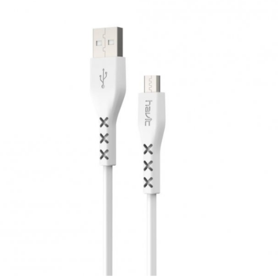 Кабель USB MicroUSB Havit HV-H67 2,0A 1м білий Житомир