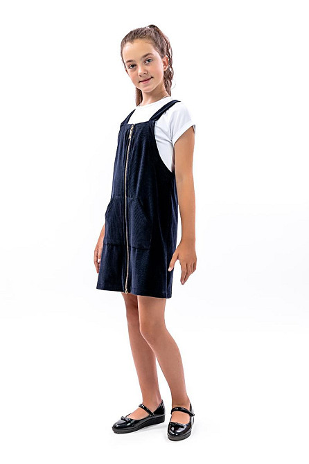 Вельветовый сарафан для девочек, темно-синий, топ Крохатушка одяг 146 Киев - изображение 1