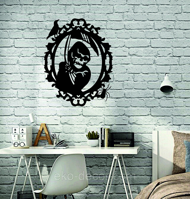 Декоративное настенное Панно «Смерть с косой», Декор на стену 90*70 см, Черный Киев - изображение 5