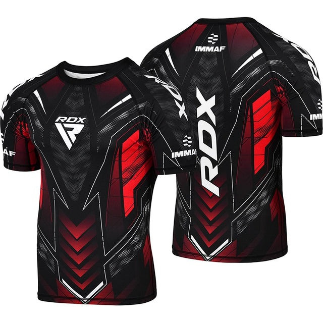 Рашгард RDX на короткий рукав, схвалена IMMAF, Чорно червона XXL Каменское - изображение 3
