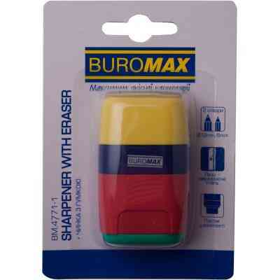 Точилка Buromax RUBBER TOUCH /large, container, eraser (BM.4771-1) Вінниця