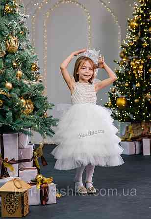 Платье Белое нарядное с блестками для девочки Кривой Рог
