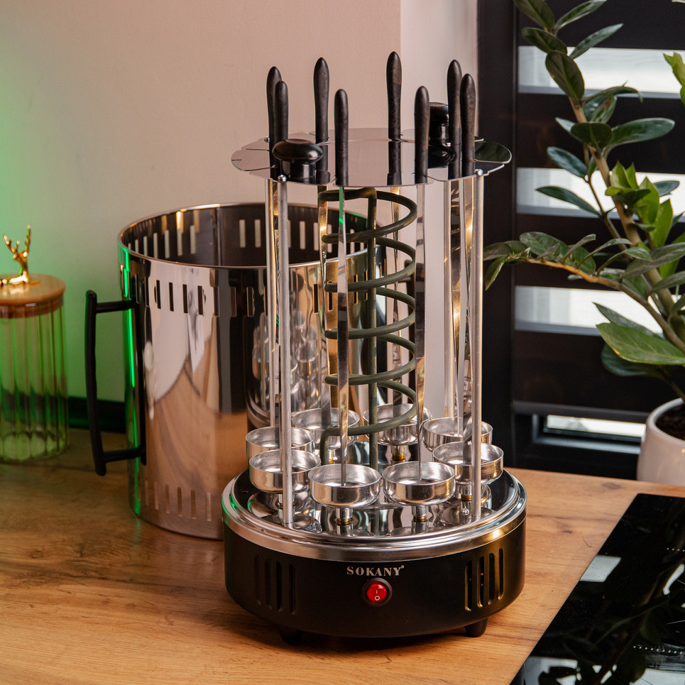 Електрошашличниця вертикальна Sokany SK6113 на 8 шампурів 1500 Вт Київ - фото 6