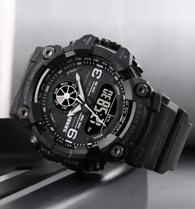 Чоловічий армійський наручний годинник Skmei 1818 Чорний Київ - фото 2