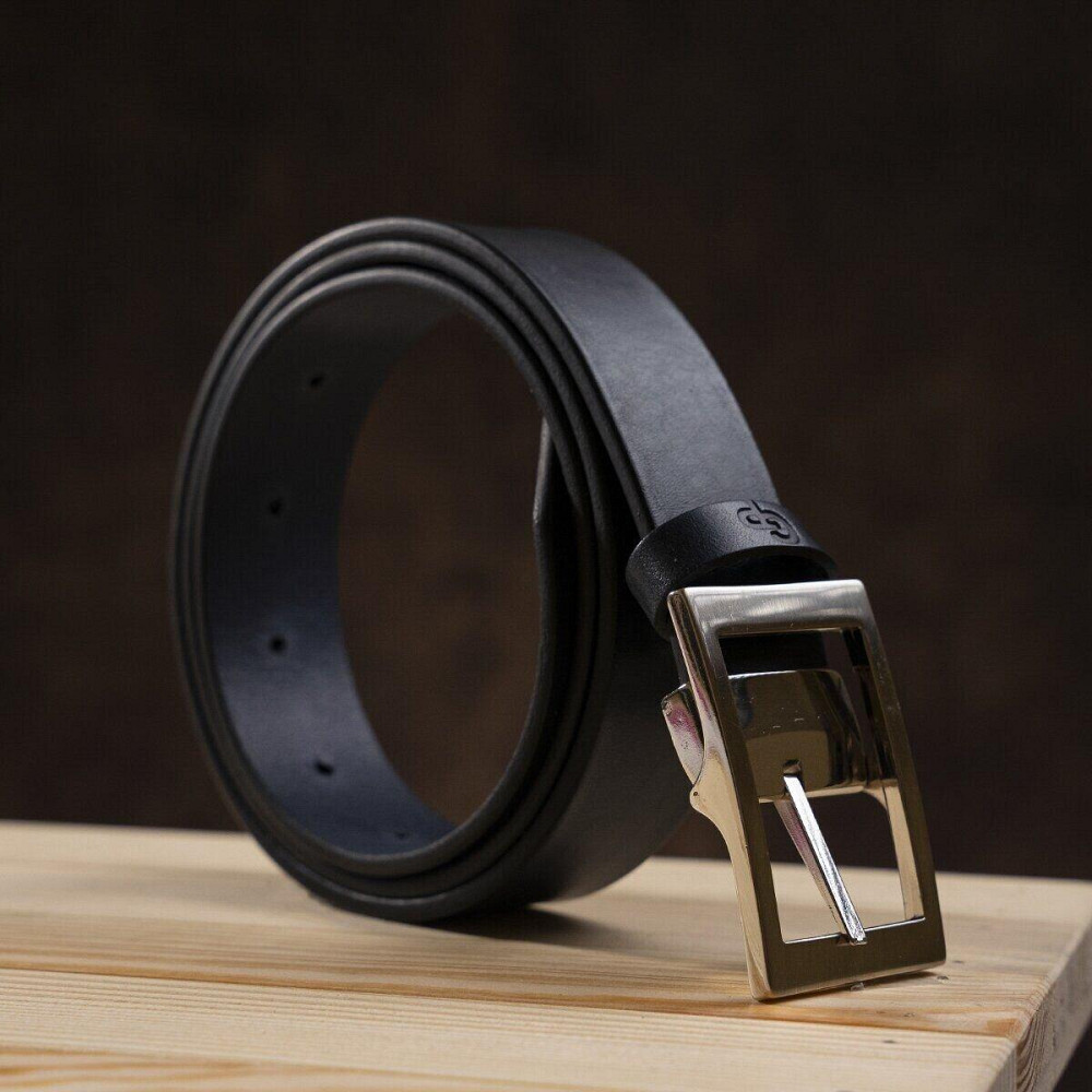 Ремень мужской Grande Pelle 11058 кожаный Синий Киев - изображение 4