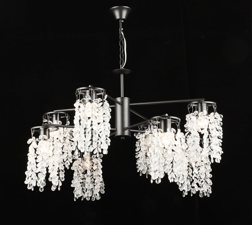 Люстра підвісна кришталева S2481/8, Чорний Коломия - фото 1