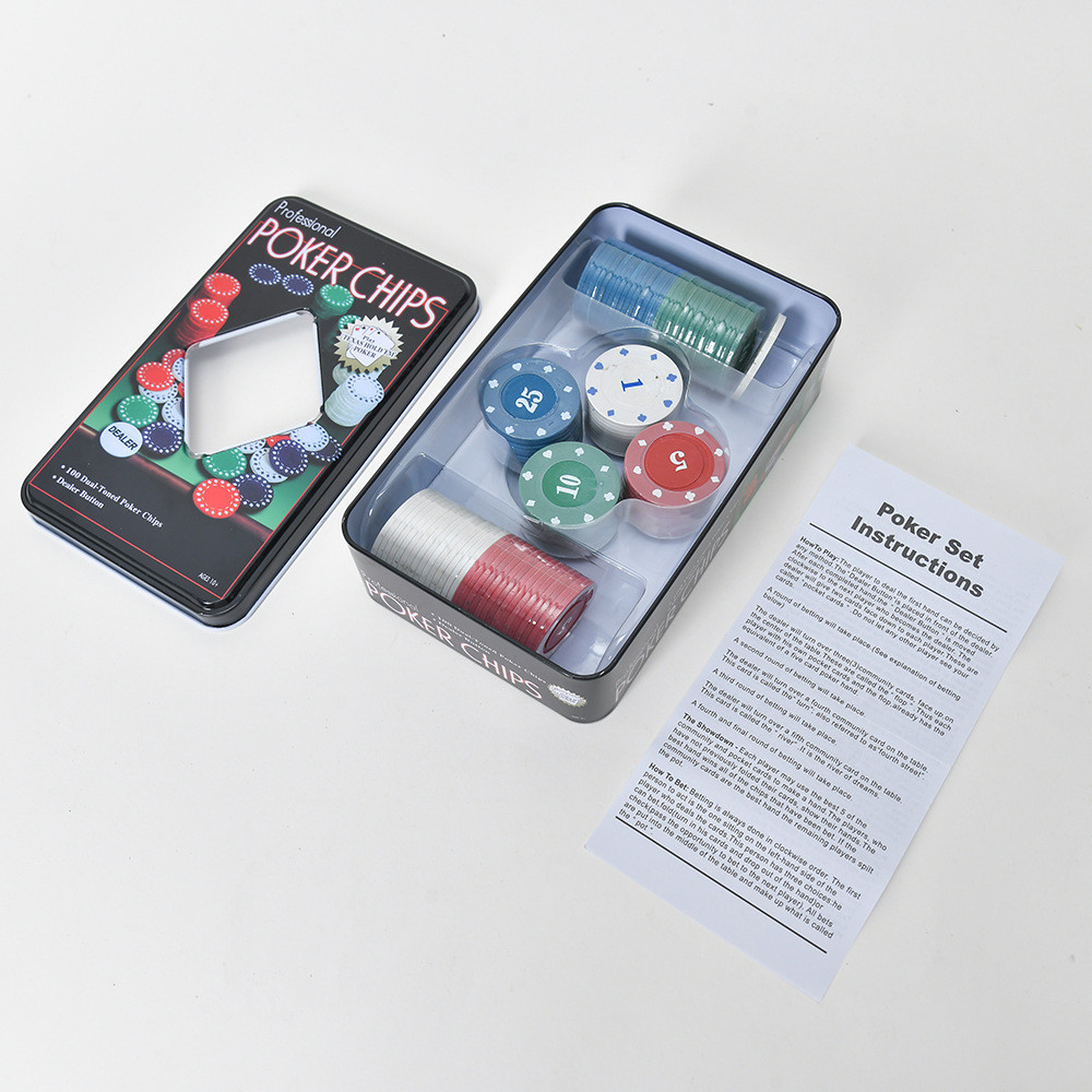 Набір фішок для покера 100 шт у металевій коробці Київ - фото 8