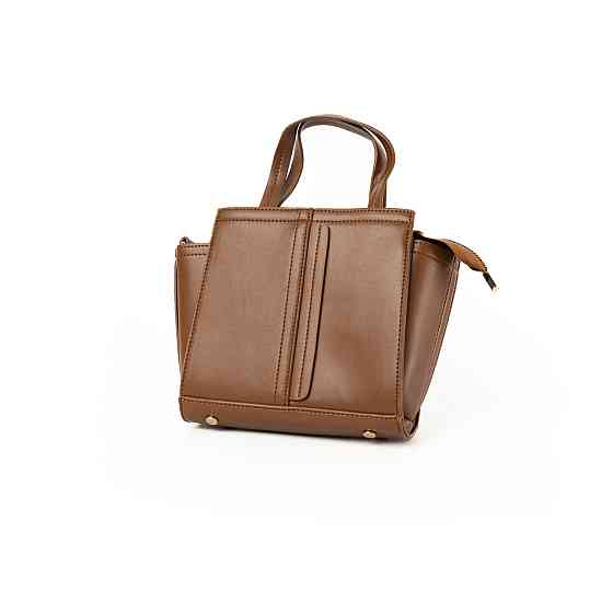 Сумка женская на молнии из искусственной кожи, с съемным плечевым ремешком и двумя ручками, Коричневый Каменец-Подольский