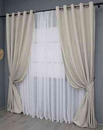 Комплект штор на люверсах VR-Textil Микровелюр Petek YL № 1803ш Светло-серый 150х270 см 2 шт (37-0269) Киев