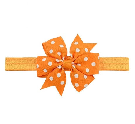 Дитяча пов'язка в горох one size помаранчевий Київ - фото 1