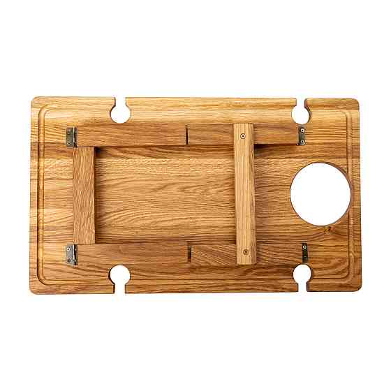 Винний столик-менажниця з дерева 50×30 см прямокутний на ніжках дуб BWS500180 Коломия