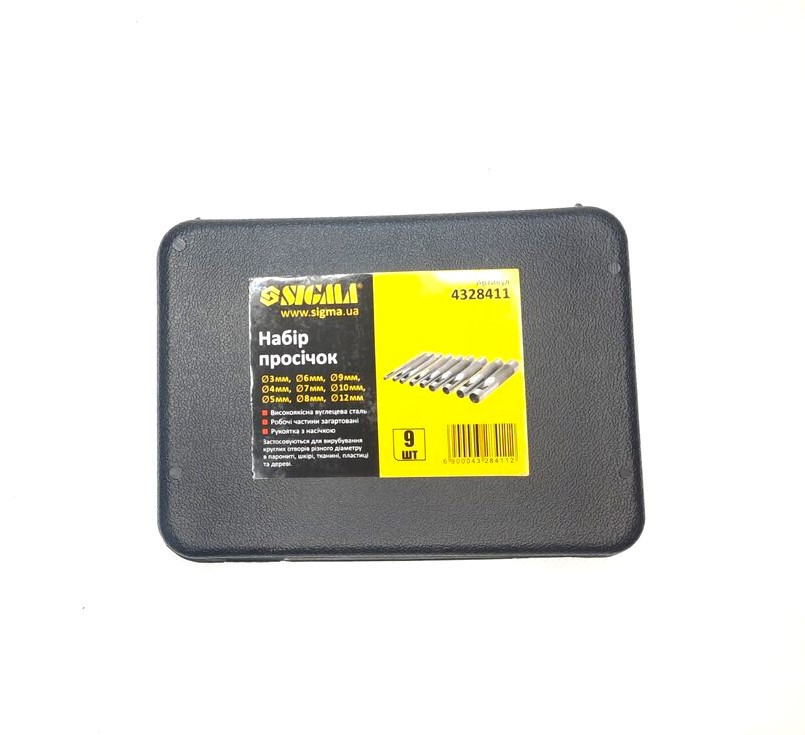 Набір просічок 3-10 мм, 12мм 9 предм. 4328411 кейс Вінниця - фото 2
