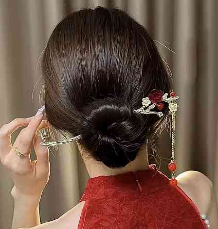 Шпилька-паличка для волосся "Троянда" 170 мм Сміла