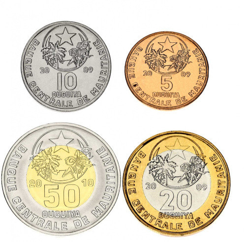 Мавритания набор из 4 монет 2009-2010 AU-UNC 5, 10, 20, 50 угий Полтава - изображение 1