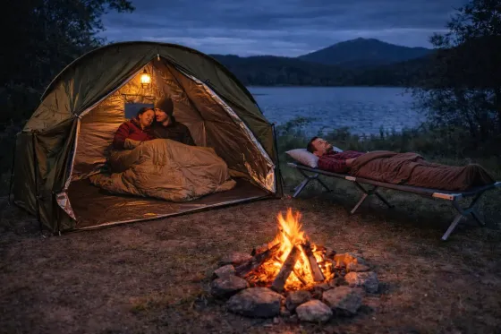 Комплект палатка 200х80х145см + раскладушка 190х70х62см для туризма, походов и рыбалки Коломыя