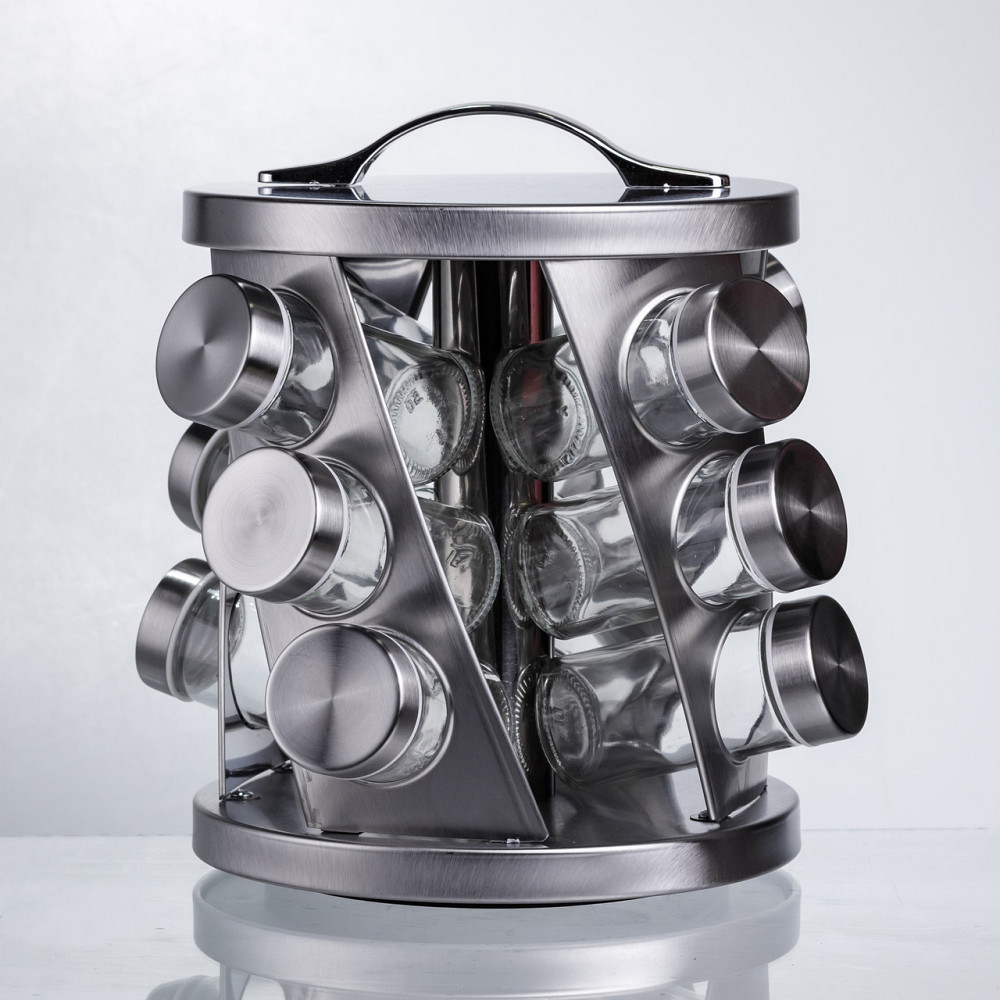 Карусель для спецій 12 баночок по 100 мл, хром HP-1368 Київ - фото 2