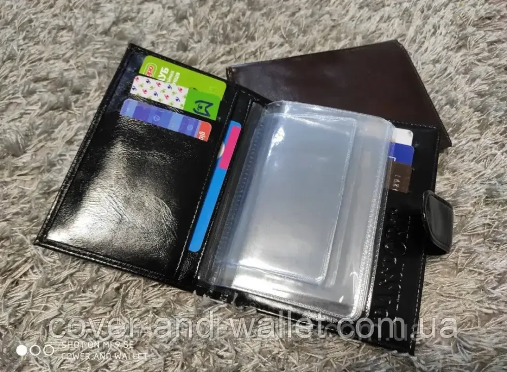 Портмоне обложка для паспорта и автодокументов черного цвета P.T.K Киев - изображение 3