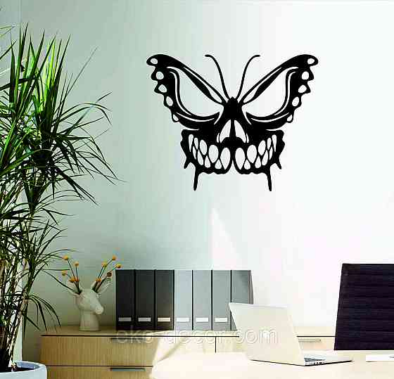 Декоративне настінне 3D Панно «Череп», Декор на стіну з об'ємом 90*72 см, Чорний Київ