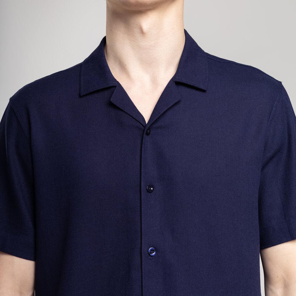 Чоловіча сорочка з коротким рукавом темно-синя Pobedov Marsel Київ - фото 4