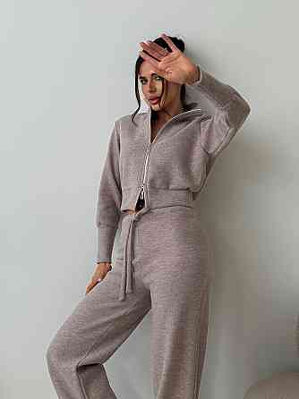 Жіночий базовий теплий костюм двійка: кофта і штани щільна ангора вʼязка Одеса