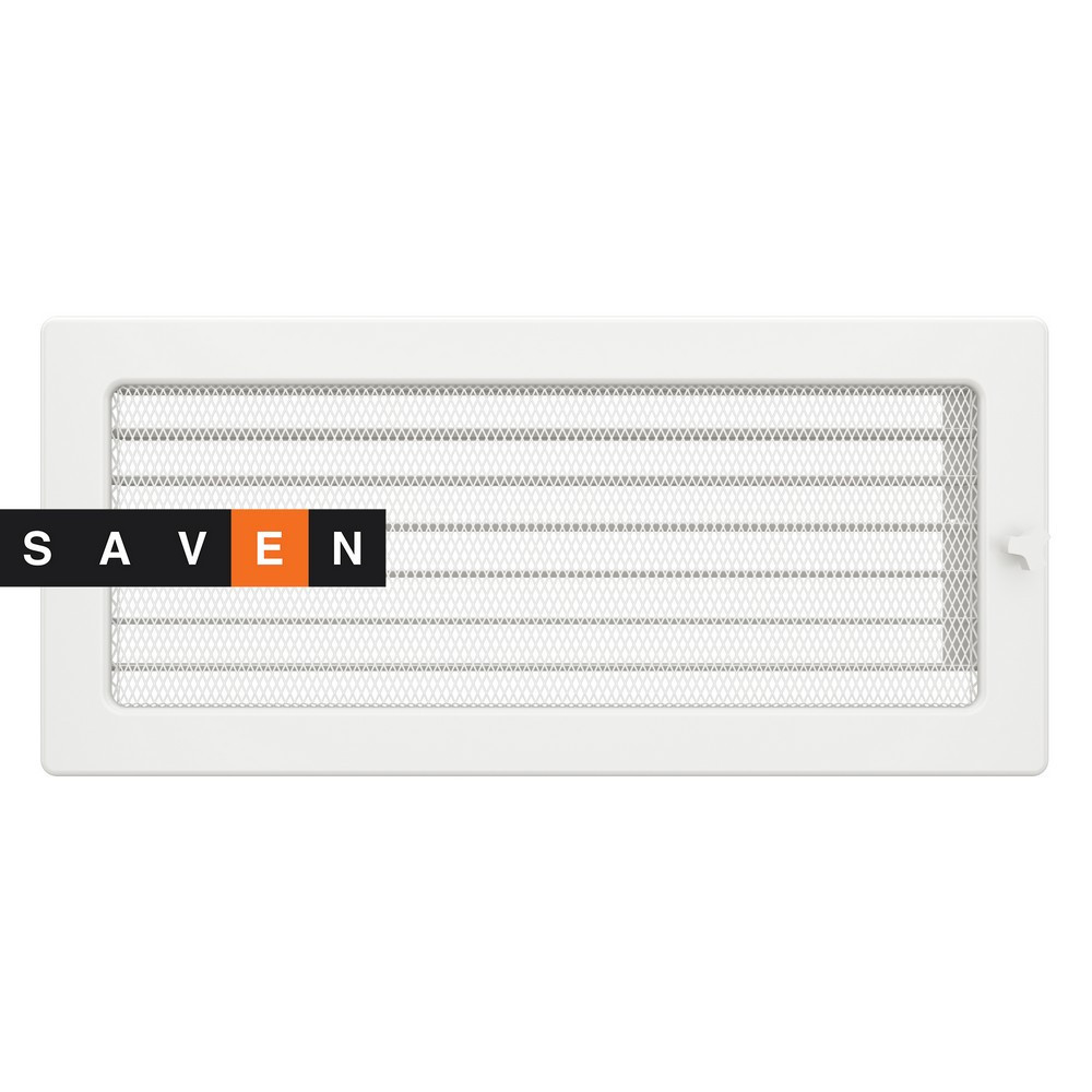 Вентиляційна решітка для каміна SAVEN 17х37 біла з жалюзі Львів - фото 1
