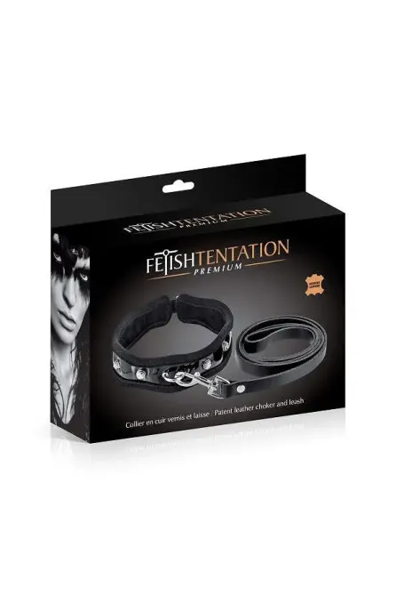 Повідець Fetish Tentation Premium Patent leather chocker and leash Львов - изображение 4