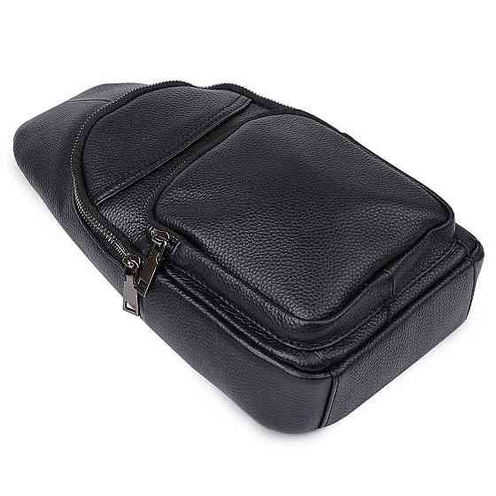 Невелика шкіряна чоловіча сумка через плече Vintage 20202 Чорний Київ