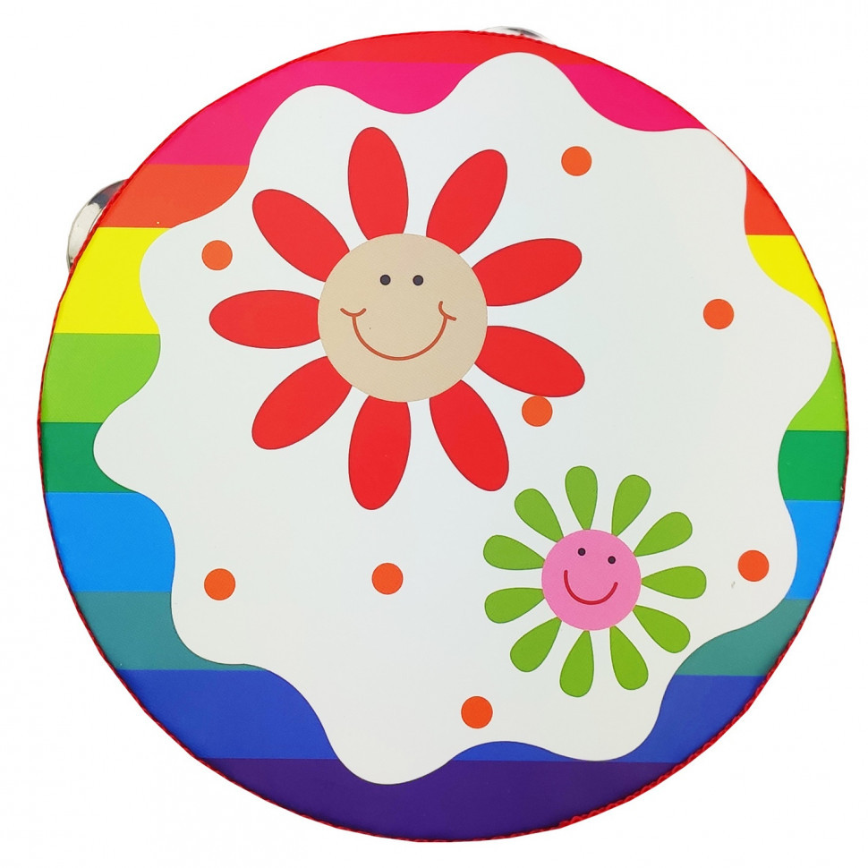 Дерев'яна іграшка Бубен MD 0367 15 см  Сонечка-квіточки Вінниця - фото 1