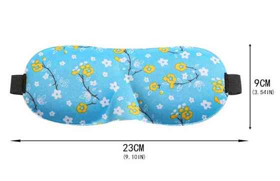 Маска на очі для сну з квітковим принтом one size блакитний Київ
