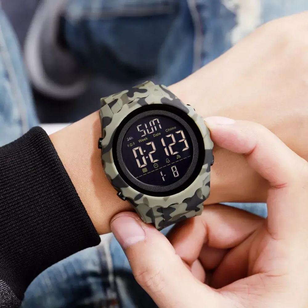 Спортивные наручные часы Skmei 1624 Зеленый камуфляж Киев - изображение 6