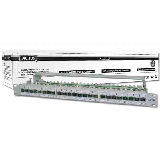 Патч-панель Digitus 19&quot; 1U 24 порта 6a FTP в сборе (DN-91624S-EA) Вінниця