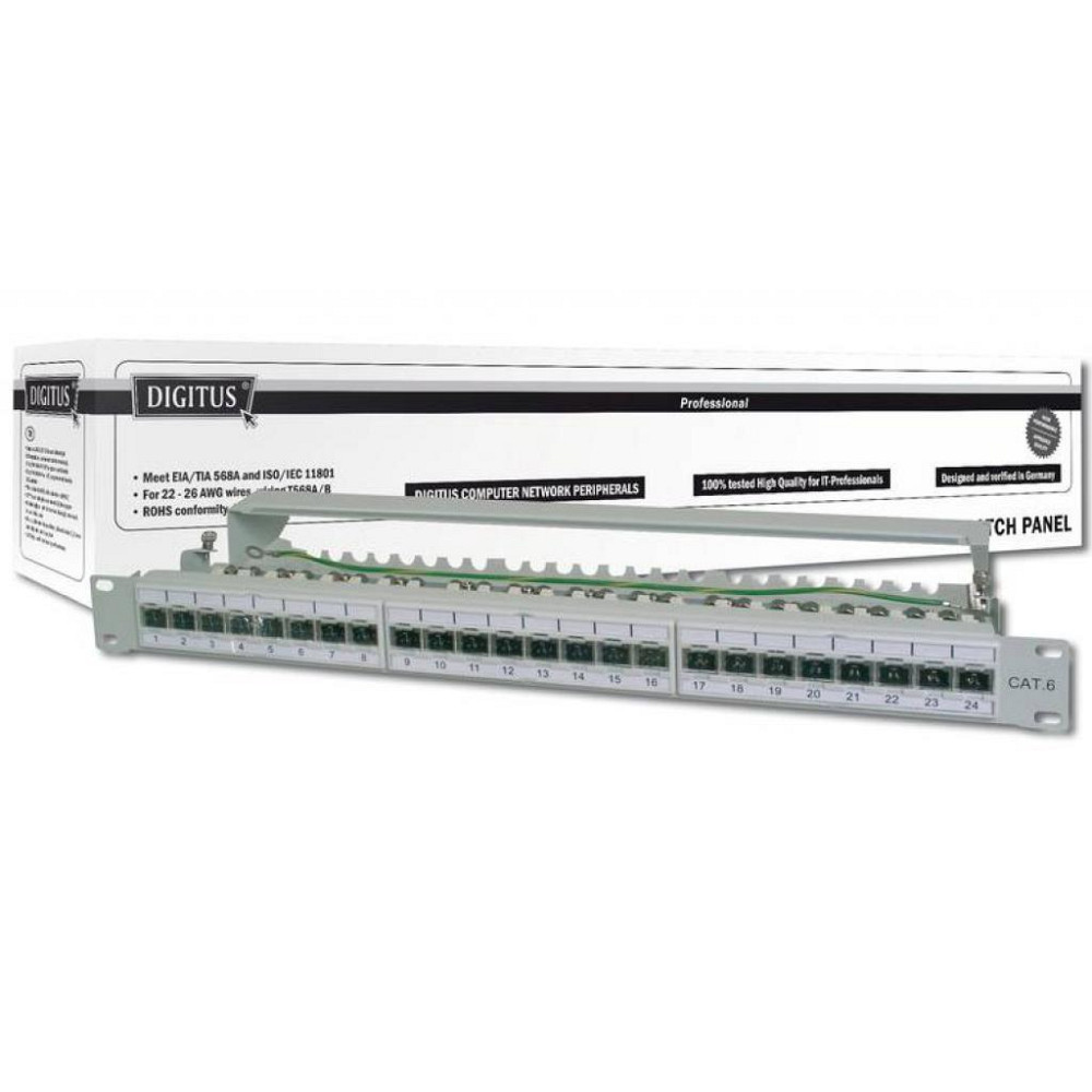 Патч-панель Digitus 19&quot; 1U 24 порта 6a FTP в сборе (DN-91624S-EA) Вінниця - фото 2