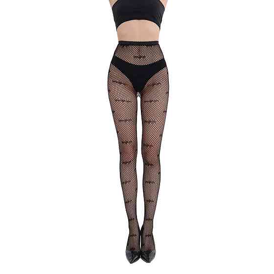 Колготки с летучими мышами сетка женские one size черный Киев
