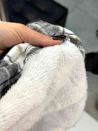 Жіноча тепла сорочка з капюшоном у карту байка на хутрі Сірий Одеса